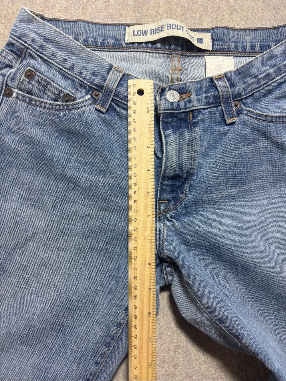 Gap Blue Jeans Women 6 Regular Light Blue Low Rise Boot Cut USA Vintage (19) - Picture 4 of 7